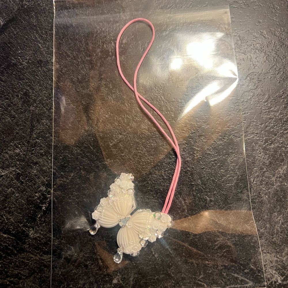 White Butterfly bag charm